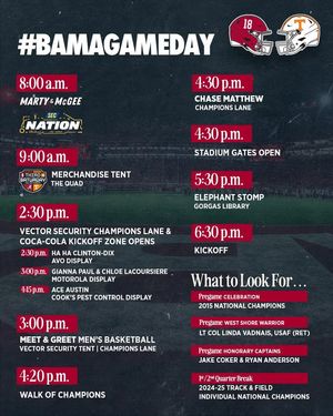 Image post by @alabamaathletics on Facebook