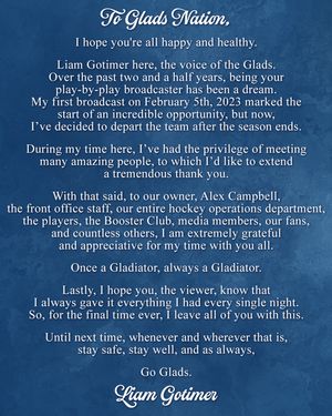 Image post by @atlgladiators on Instagram