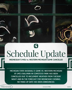 Image post by @MSUBaseball on Twitter