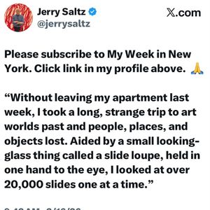 Image post by @jerrysaltz on Instagram