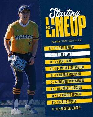 Image post by @umichsoftball on Twitter