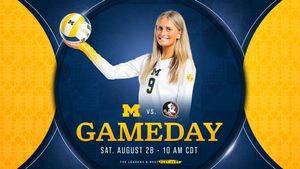 Image post by @umichvball on Twitter/X