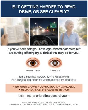 Image post by @erieretinaresearch on Facebook