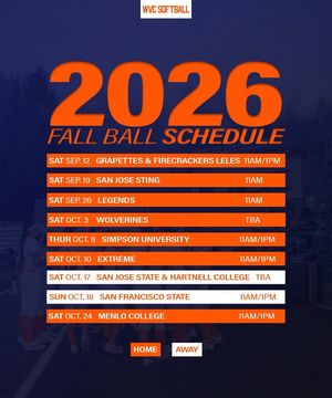 Image post by @West Valley College Softball on Facebook