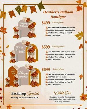 Image post by @Heather's Balloon Boutique & Decor on Facebook