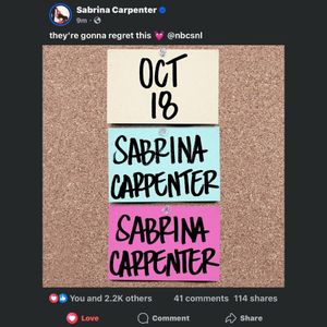 Image post by @slaybrinacarpenterr on Instagram