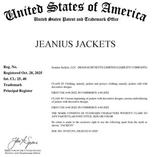 Image post by @Jeanius Jackets by Ben on Facebook