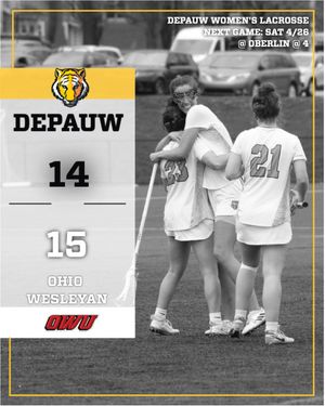 Image post by @DePauwAthletics on Twitter