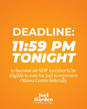 Image post by @JoelDHardenNDP on Twitter/X