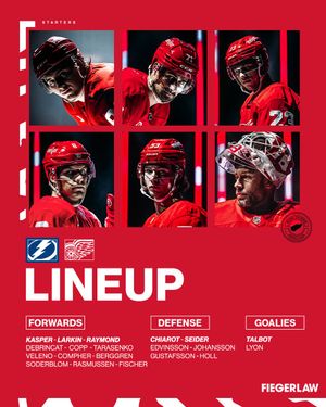 Image post by @DetroitRedWings on Twitter