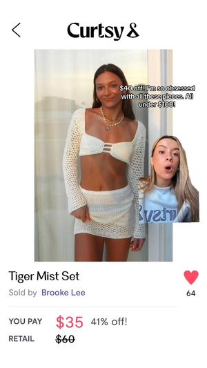 Image post by @curtsyapp on Facebook