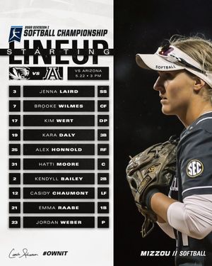 Image post by @MizzouSoftball on Twitter