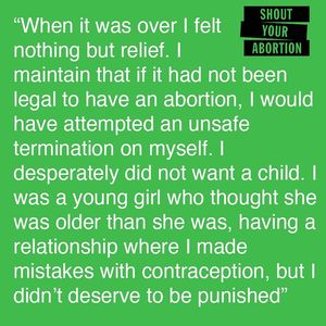 Image post by @shoutyourabortion on Instagram
