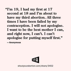 Image post by @shoutyourabortion on Instagram
