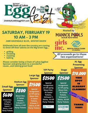 Image post by @chainoflakeseggfest on Facebook