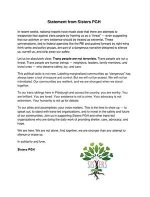 Image post by @sisterspgh412 on Instagram