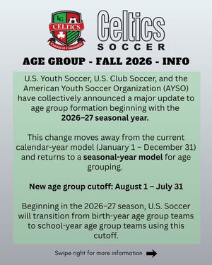 Image post by @TheCelticsSoccerClub on Facebook