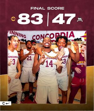 Image post by @ConcordiaMensBasketball on Facebook
