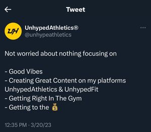Image post by @unhypedathletics on Instagram