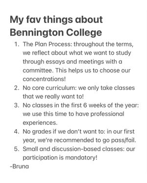 Image post by @benningtonstudents on Instagram