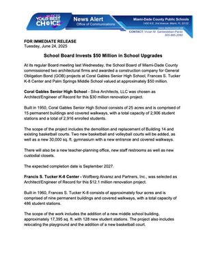 Image post by @miamischools on Facebook