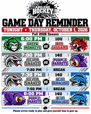 Image post by @AbileneHockey on Facebook