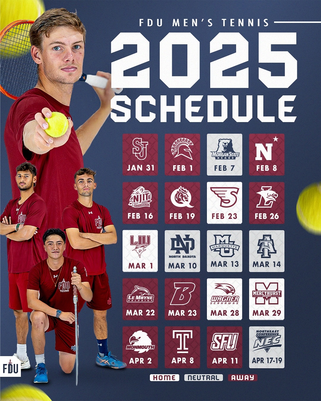Image post by @fduknights_tennis on Instagram
