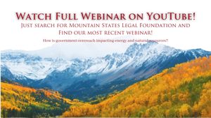 Video post by @mountainstateslegalfoundation on Facebook