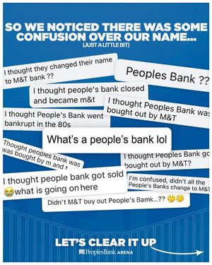 Image post by @peoplesbankarena on Facebook