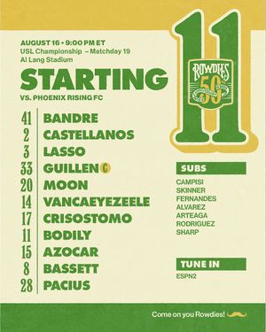 Image post by @TampaBayRowdies on Twitter