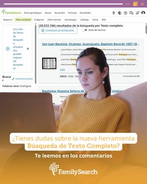 Image post by @familysearchesp on Instagram