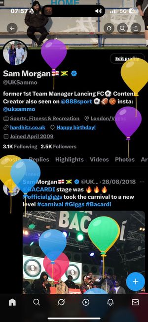 Image post by @UKSammo on Twitter