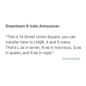 Image post by @overheardnewyork on Instagram