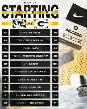 Image post by @MizzouBaseball on Twitter