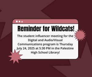 Image post by @Palestine Independent School District on Facebook