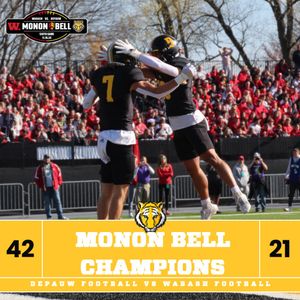 Image post by @DePauwAthletics on Twitter