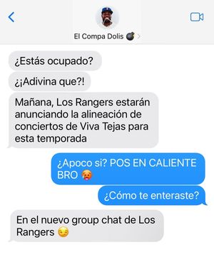Image post by @rangersdetexas on Facebook