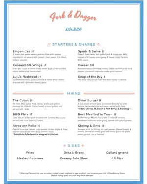 Image post by @forkanddaggerdiner on Instagram