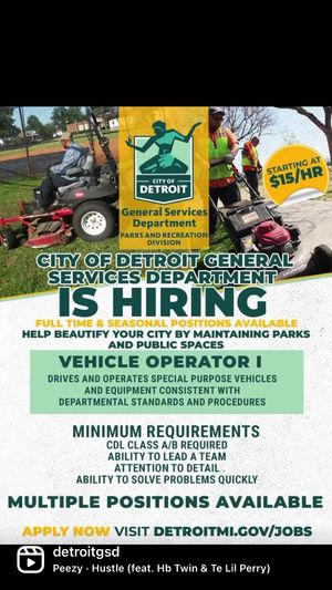 Image post by @DetroitParksRec on Facebook