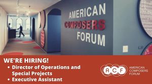 Image post by @americancomposersforum on Instagram