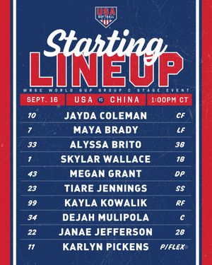 Image post by @USASoftballWNT on Twitter/X