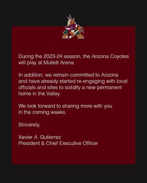 Image post by @arizonacoyotes on Instagram