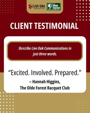 Image post by @liveoakcommunications on Facebook