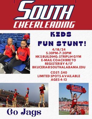 Image post by @southalabama.cheerleading on Facebook