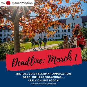 Image post by @montclairstateu on Instagram