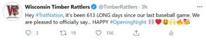 Image post by @WisconsinTimberRattlers on Facebook
