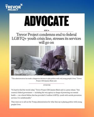 Image post by @trevorproject on Instagram