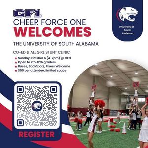Image post by @southalabama.cheerleading on Facebook