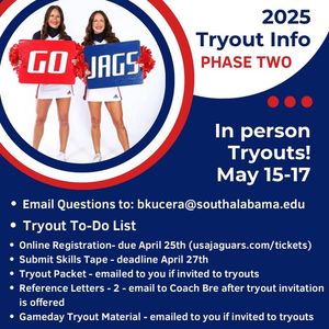 Image post by @southalabama.cheerleading on Facebook