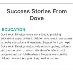 Image post by @dove_youth_development on Instagram